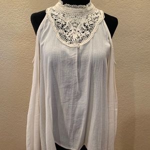 Hollister Cold Shoulder Beige Top